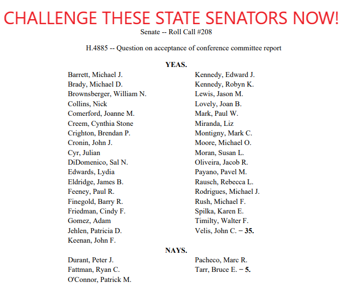 CHALLENGE THESE STATE SENATORS NOW!